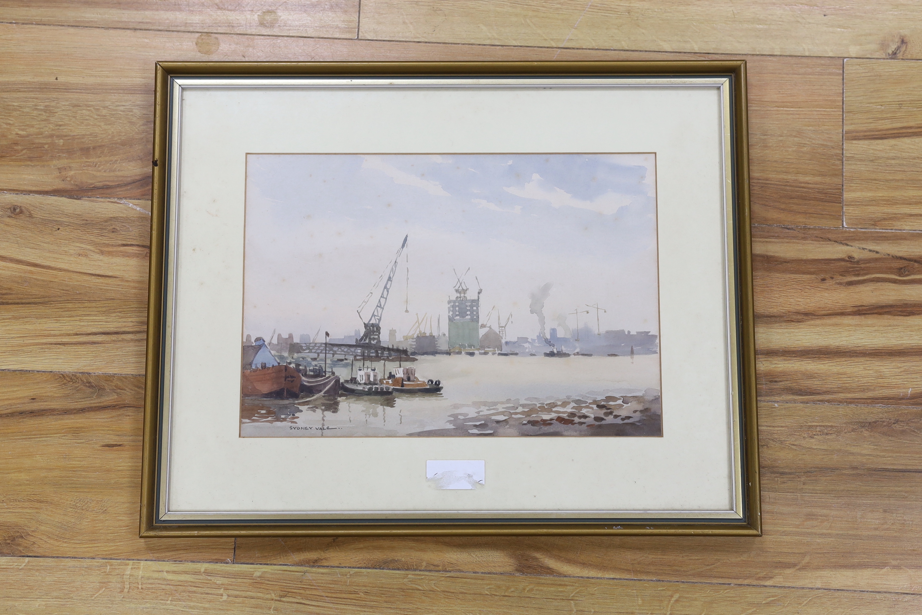 Sydney Vale (1916-1991), watercolour, 'Woolwich Reach', signed, 25 x 37cm